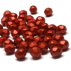 Chalk White Lava Red ”01890” firepolish 6 mm 50 st