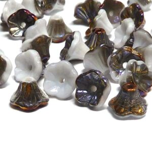 Chalk White Sliperit ”03000-29500” Flower Cup Bead 7*5 mm, 25 st