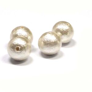 Miyuki Cotton Pearl – Bomullspärla ”White” 10 mm 2 st