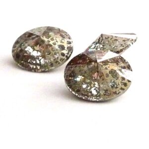 1122 Swarovski Rivoli Crystal Gold Patina 14 mm