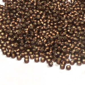 Miyuki 11/0 seedbead ”0005F” Matted Silver Lined Dk Topaz 10gr