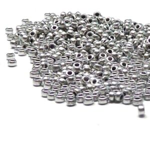 Tjeckisk seedbead 8/0 ”01700” Bright Aluminium Silver 10 gr