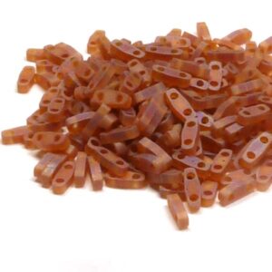 Quarter Tila Bead ”QTL134FR” Matted Dark Topaz AB 5*1,2*1,9 mm