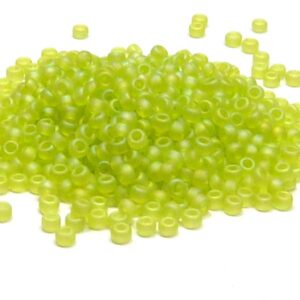 Miyuki 11/0 seedbead ”143FR” Matted Transparent Chartreuse AB 10