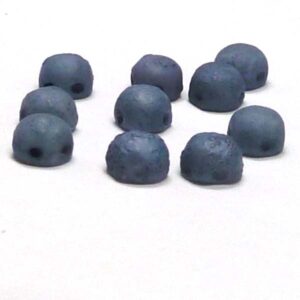 2-hole cabochon ”03000-14464E” Chalk White Etched Baby Blue Lust