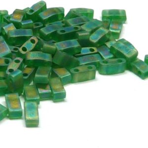 Half Tila Bead ”HTL146FR” Matt Transp Green AB 5*2,5*1,9 mm 5