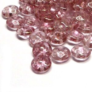 CzechMates® QuadraLentil Transp Luster Pink Topaz ”15495” 6 mm 1