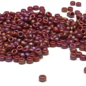 Miyuki 15/0 seedbead ”4696” Frosted Opaque Glaze Rainbow Dark Re