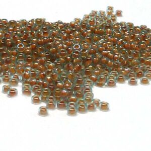 Miyuki 15/0 seedbead ”351” Peach Lined Aqua Luster 10 gr