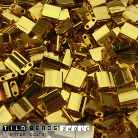 Tila Bead ”TL191” 24 karat Gold Plated 5*5*1,9 mm 5 gr