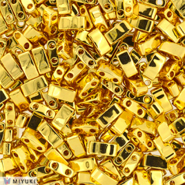 Half Tila Bead ”HTL191” 24 karat Gold Plated 5*2,5*1,9 mm 5 gr