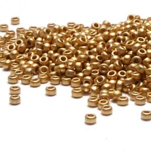 Miyuki 15/0 seedbead ”193F” 24 karat Matted Gold Light Plated 5