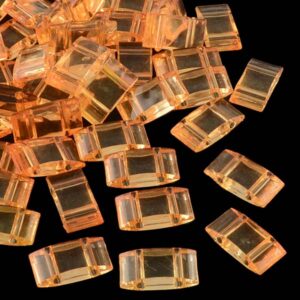 2-håls stomme, carrier bead, trägerperle ”Orange transparant” 1