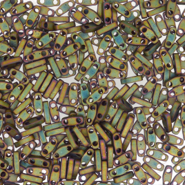 Quarter Tila Bead ”QTL2035” Matted Metallic Khaki Iris 5*1,2*1,9