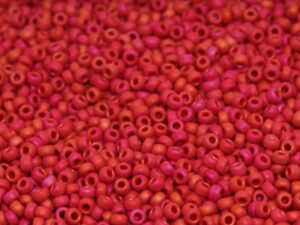 Miyuki 15/0 seedbead ”2076”  Matted Opaque Red Luster 10 gr