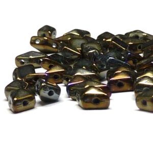 DiamonDuo ”23980-21415” Jet Iris Brown 2-hålspärla 8*5 mm 50 st