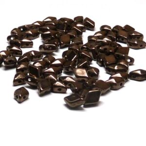 DiamonDuo ”23980-14435” Jet Copper 2-hålspärla 8*5 mm, 50 st