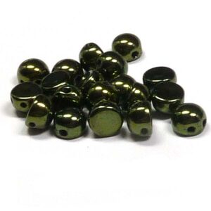 2-hole cabochon ”23980-14495” Jet Red Luster 6 mm, 10 st