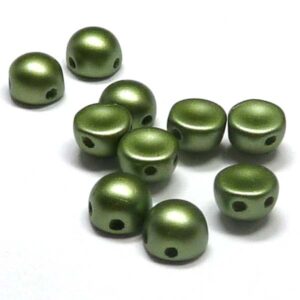 2-hole cabochon ”25034” Pastel Olivine 6 mm 10 st