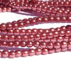 Shiny Fandago Pink ”26276” rund glaspärla druks 2 mm ca 150 st