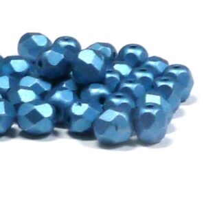 Metallic Sea Blue ”29434” firepolish 6 mm, 50 st