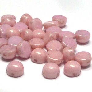 2-hole cabochon ”03000-14494” Chalk White Lila Luster 6 mm 10 st