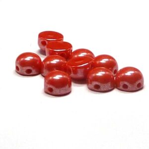 2-hole cabochon ”93180-14400” Opaque Red Shimmer 6 mm 10 st