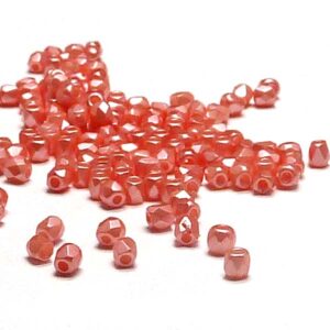 Alabaster Pastel Light Coral ”25007” firepolish 2 mm, 100