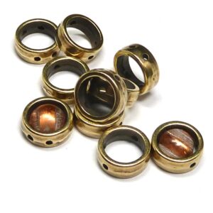 Halo Bead 2-hålspärla antikguld 6,5*3,5 mm, 1 st
