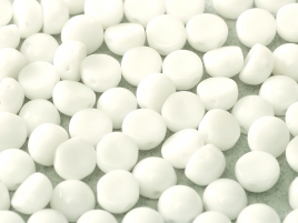 2-hole cabochon ”03000” Chalk White 6 mm, 10 st