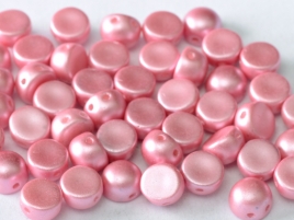 2-hole cabochon ”25008” Pastel Pink 6 mm, 10 st