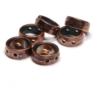 Halo Bead 2-hålspärla antik koppar 6,5*3,5 mm, 1 st
