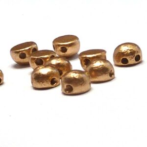 2-hole cabochon ”01710E” Etched Aztec Gold 6 mm 10 st