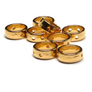 Halo Bead 2-hålspärla förgylld 14 karat 6,5*3,5 mm, 1 st