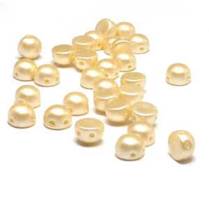 2-hole Cabochon ”25039” Pastel Cream 6 mm, 10 st