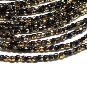 Jet Amber ”23980-26441” firepolished facetterad pärla 2 mm, 150