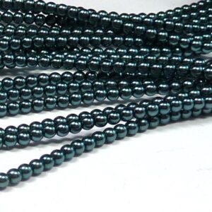 Shiny Dark Cyan ”24648” rund vaxad glaspärla 3 mm 150 st