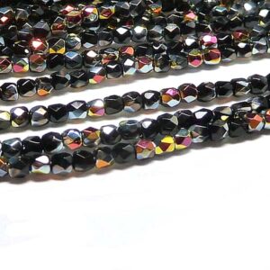 Jet Marea ”23980-28001” firepolished facetterad pärla 2 mm, 150