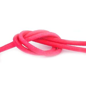 Neonrosa rund läderrem 2 mm, 1 m