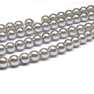 Shiny Platinum ”70483” rund vaxad pärlemorpärla 6 mm, 100 st