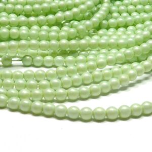 Shiny Pastel Green ”43523” rund vaxad 3 mm 150 st