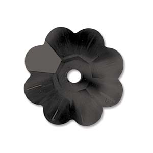3700 Sew-on Margarita flower bead Jet 10 mm