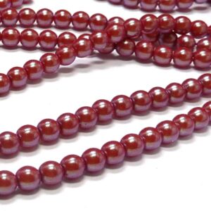 Pearl Shell ”30005” Cranberry rund druks 3 mm 150 st