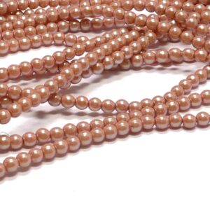 Pearl Shell ”30004” Himalayan Salt rund glaspärla druks 3 mm 150