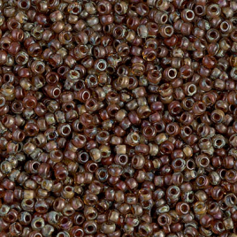 Miyuki 11/0 seedbead ”4505” Picasso Transp Light Smoky Topaz 10g