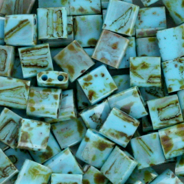 Tila Bead ”TL4514” Picasso Opaque Seafoam Green 5*5*1,9 mm