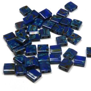 Tila Bead ”TL4518” Picasso Opaque Cobalt 5*5*1,9 mm 5 gr