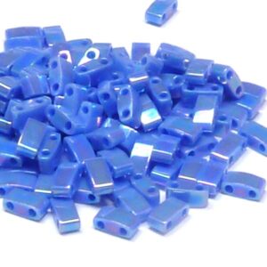 Half Tila Bead ”HTL483” Opaque Periwinkle AB, 5*2,5*1,9 mm 5 gr