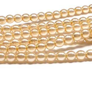 Shiny Bright Cream ”12141” rund vaxad pärlemorpärla 6 mm, 100 st