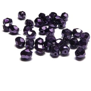 Jet heavy metal Dark Magenta ”23980-34768” firepolish 6 mm, 50 s